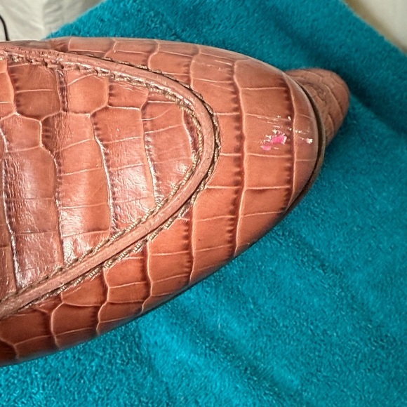 J. Crew Women's Sz 8 Academy Penny Loafers in Croc-Embossed Leather - Picture 9 of 12